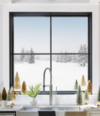 fiberglass kitchen window black trim