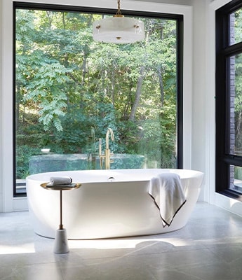 picture window in bathroom
