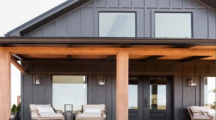 outdoor shot of picture windows