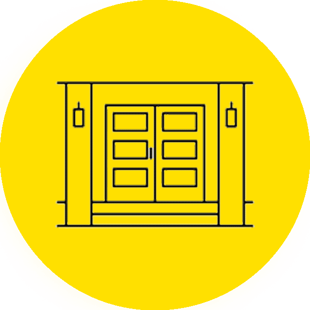 double front doors icon